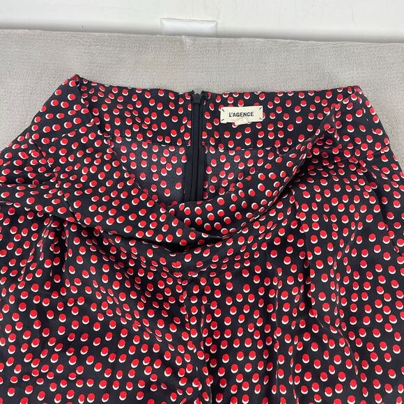 L'AGENCE Abrinne Pants Women 10 Black‎ Multi 100% Silk Hidden Back Zip Designer - Picture 4 of 16